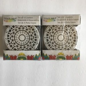 Black Ink Set Of Sous-Verres Set Of 4 Coasters